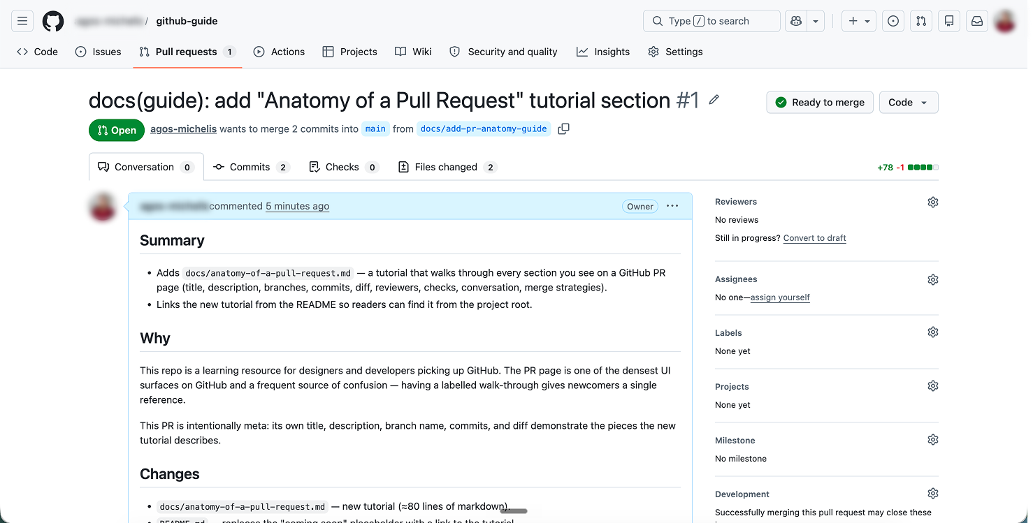 Anatomy of a Pull Request on GitHub